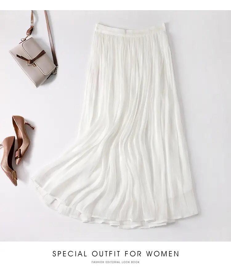 White A-Line Skirt Women Summer Large Size — feature 22