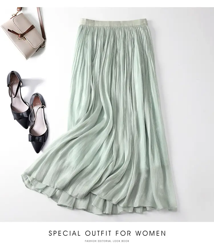 White A-Line Skirt Women Summer Large Size — feature 25