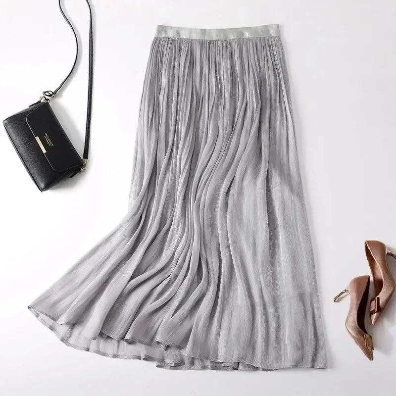 White A-Line Skirt Women Summer Large Size - Image 9