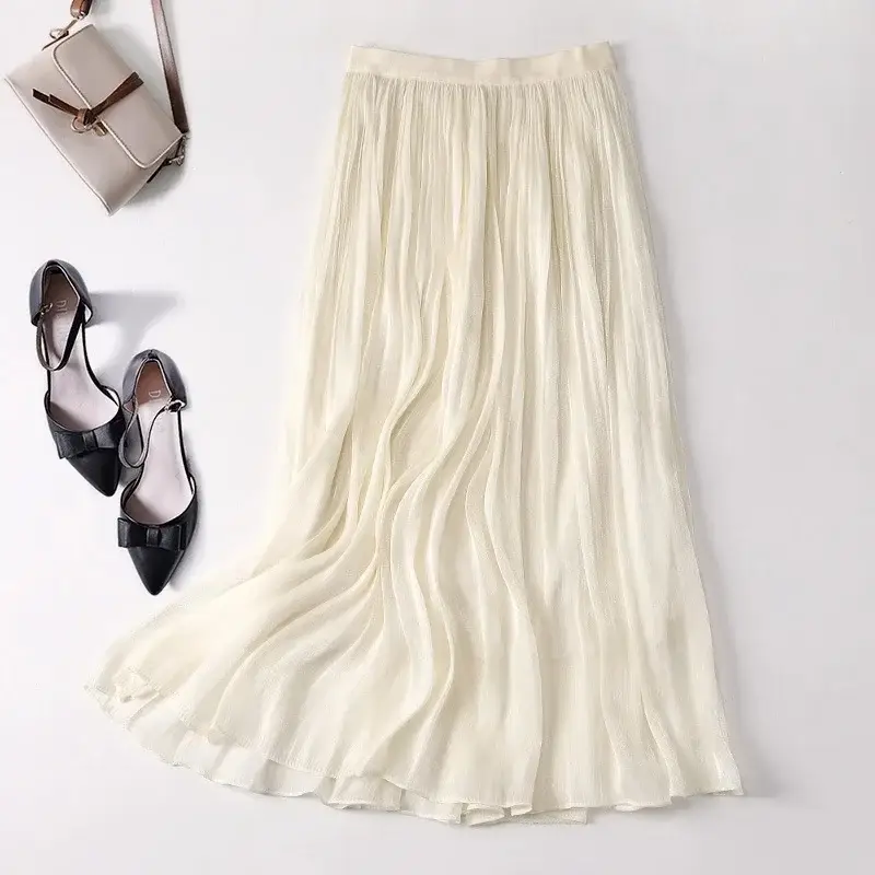 White A-Line Skirt Women Summer Large Size - Image 4