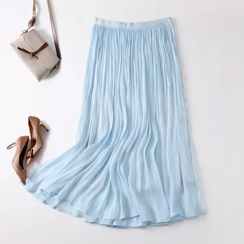 White A-Line Skirt Women Summer Large Size - Image 5