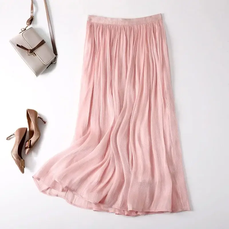 White A-Line Skirt Women Summer Large Size - Image 6