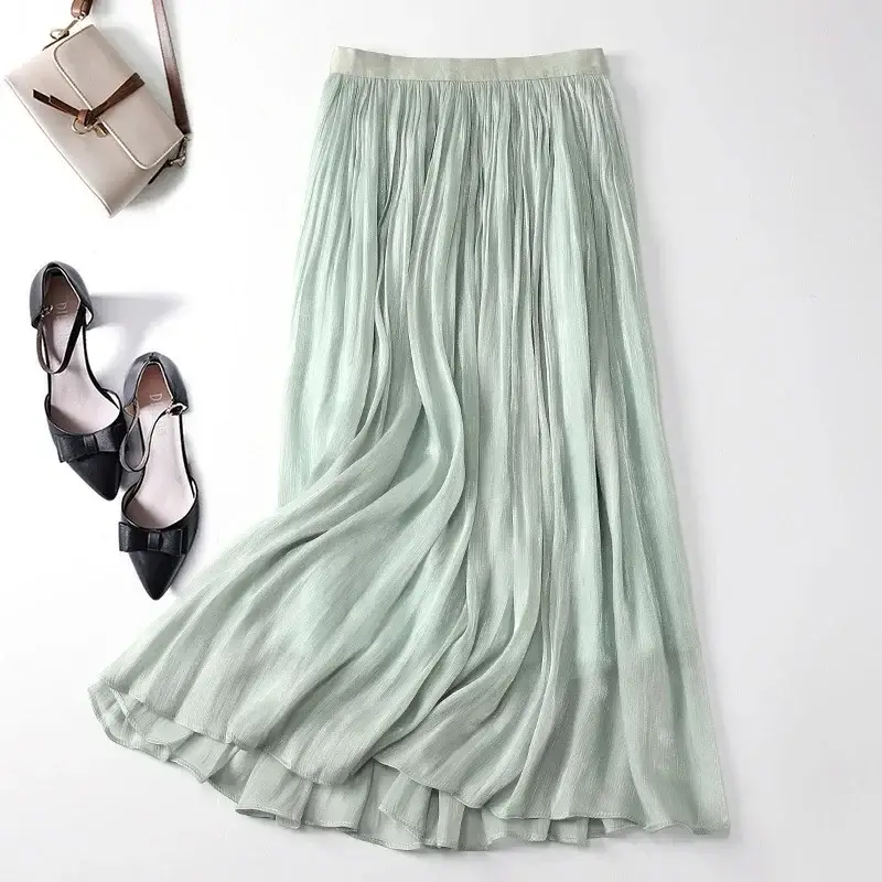 White A-Line Skirt Women Summer Large Size - Image 7