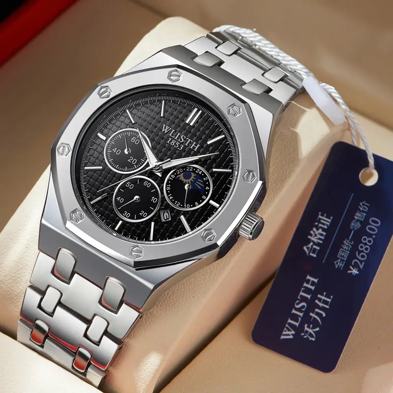 Men's Waterproof Luminous Blue Chronograph Watch - Image 9