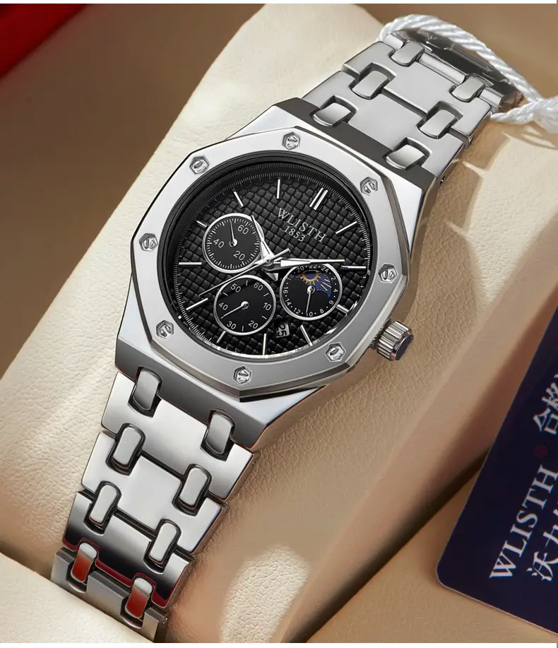 Men's Waterproof Luminous Blue Chronograph Watch — feature 18