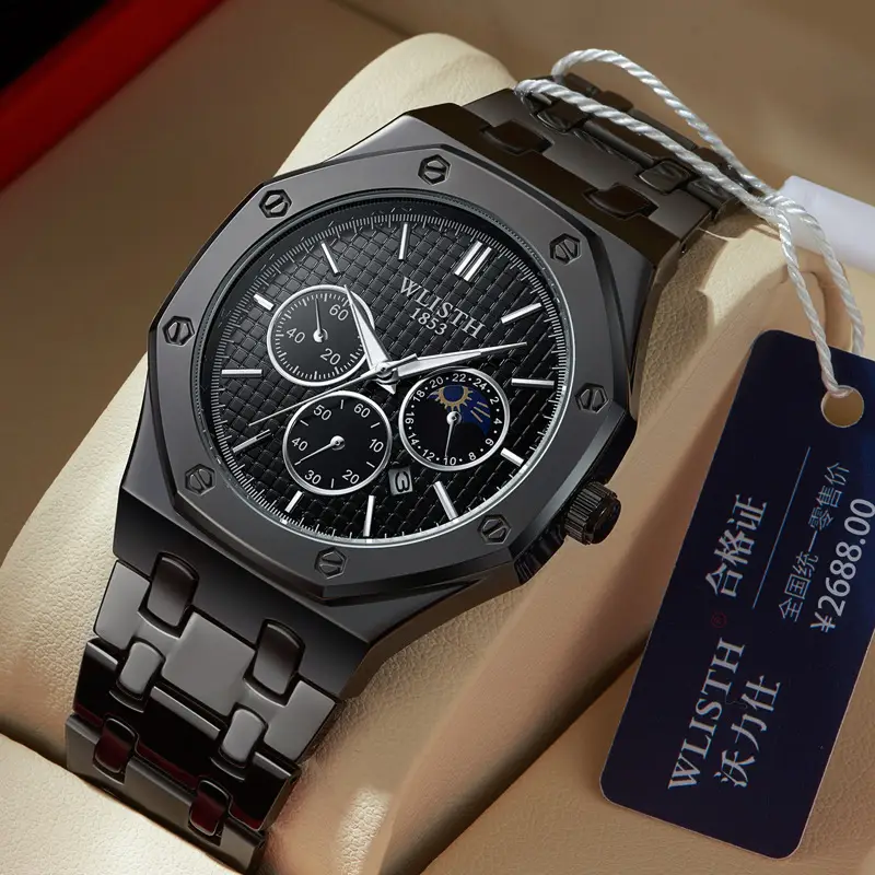 Men's Waterproof Luminous Blue Chronograph Watch — feature 22