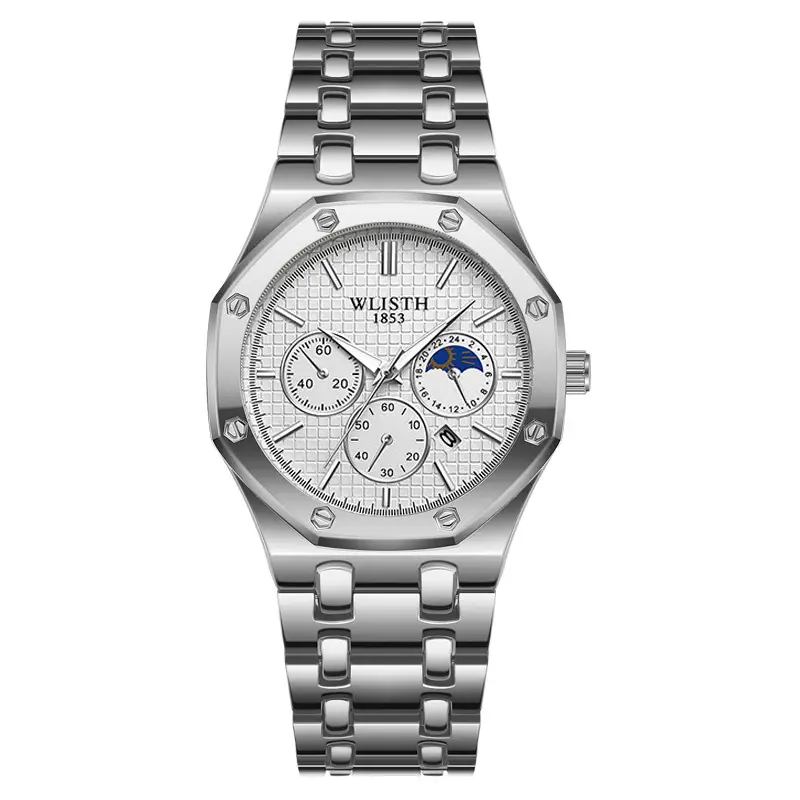 Men's Waterproof Luminous Blue Chronograph Watch - Image 3