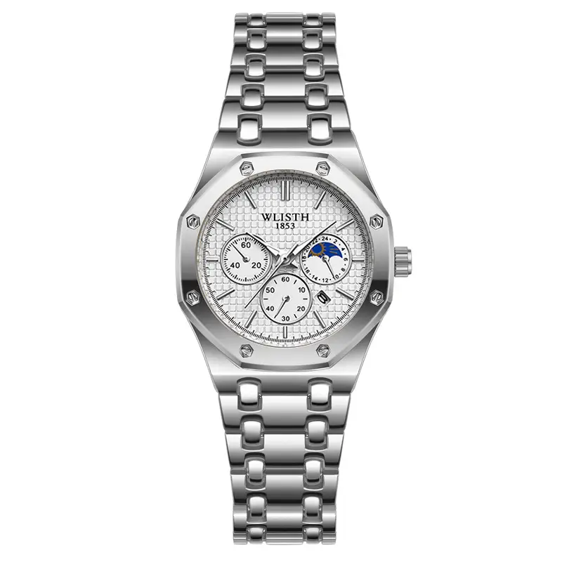 Men's Waterproof Luminous Blue Chronograph Watch - Image 4