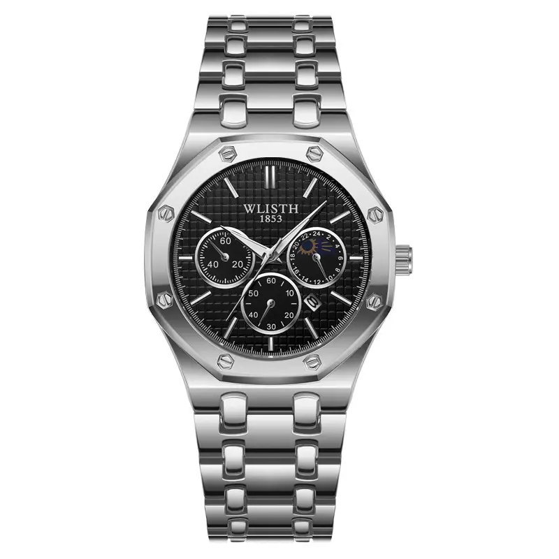 Men's Waterproof Luminous Blue Chronograph Watch - Image 5