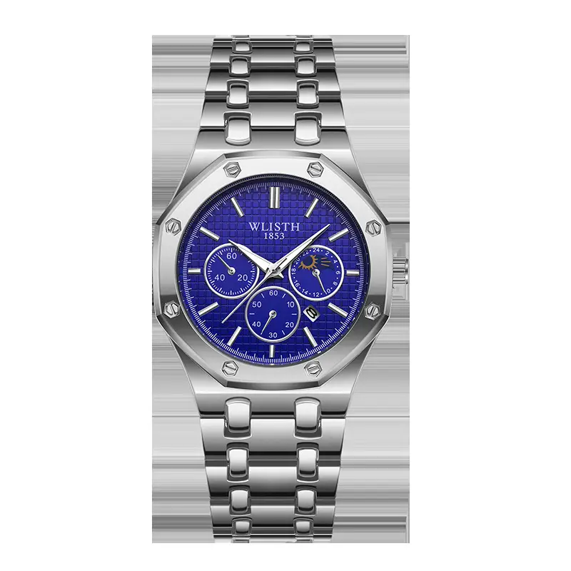 Men's Waterproof Luminous Blue Chronograph Watch - Image 7