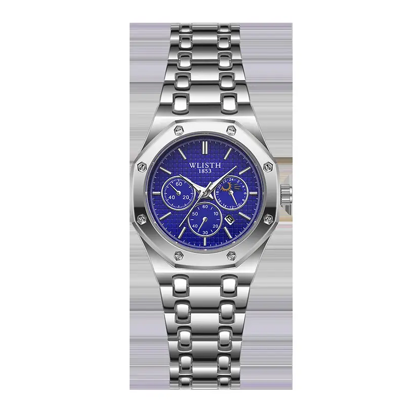 Men's Waterproof Luminous Blue Chronograph Watch - Image 8