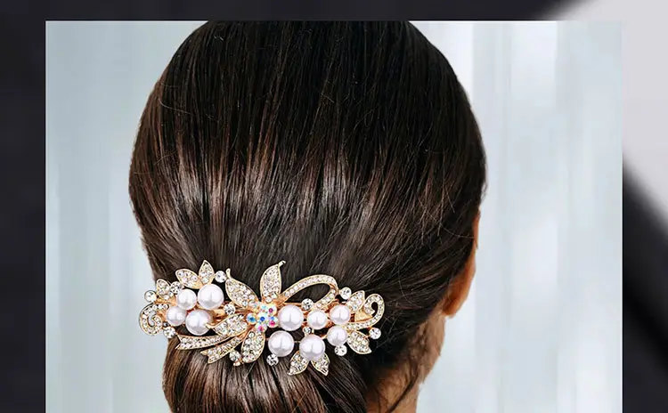 Pearl & Crystal Hairpin for Women Large — feature 1
