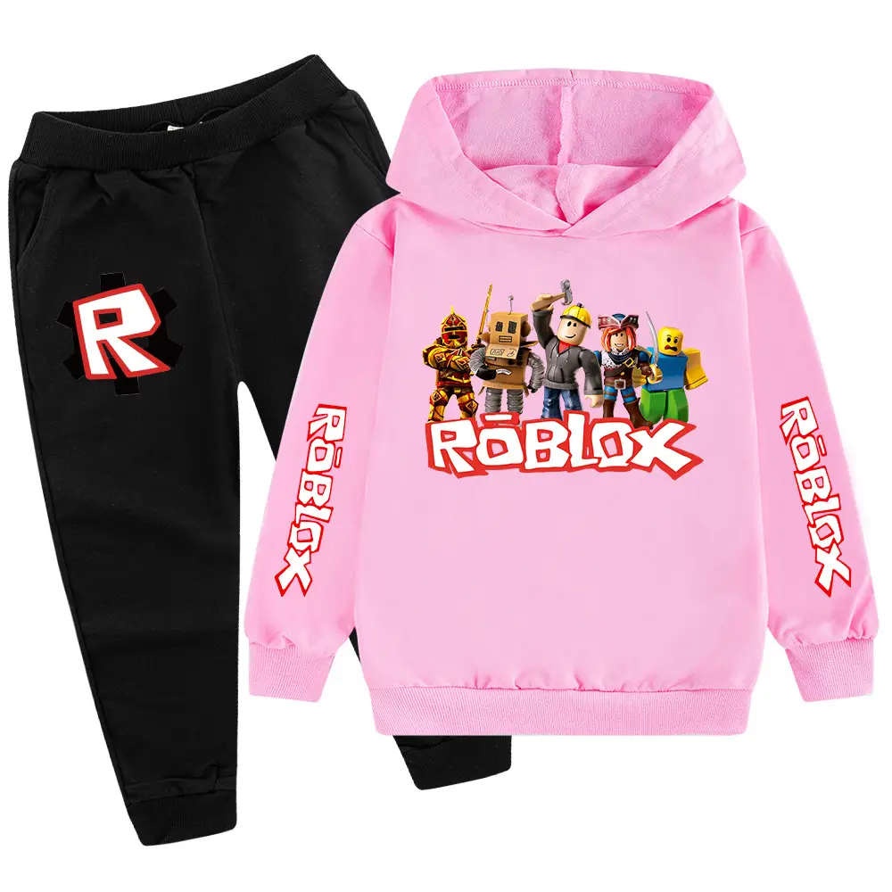 Kids Roblox Hoodie Sweatpants Set Red Black XL - Image 17
