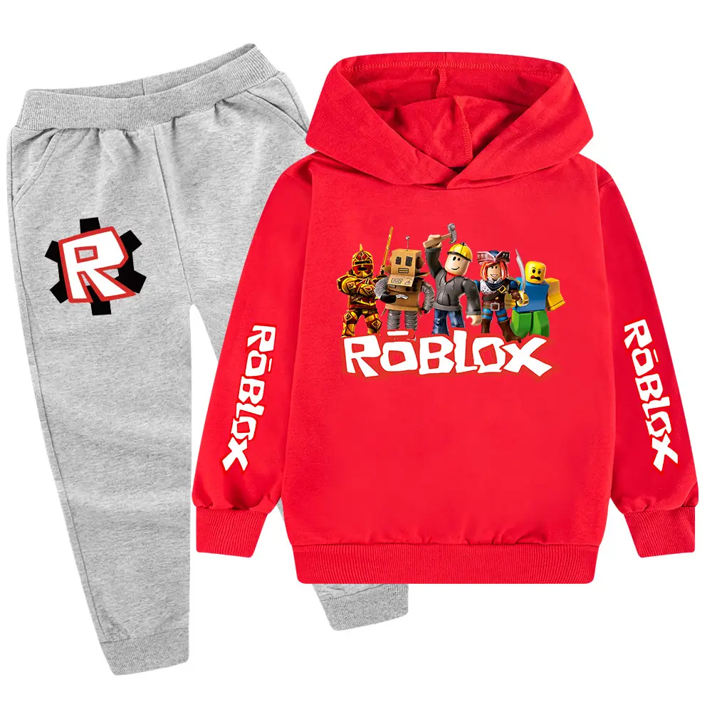 Kids Roblox Hoodie Sweatpants Set Red Black XL — feature 18