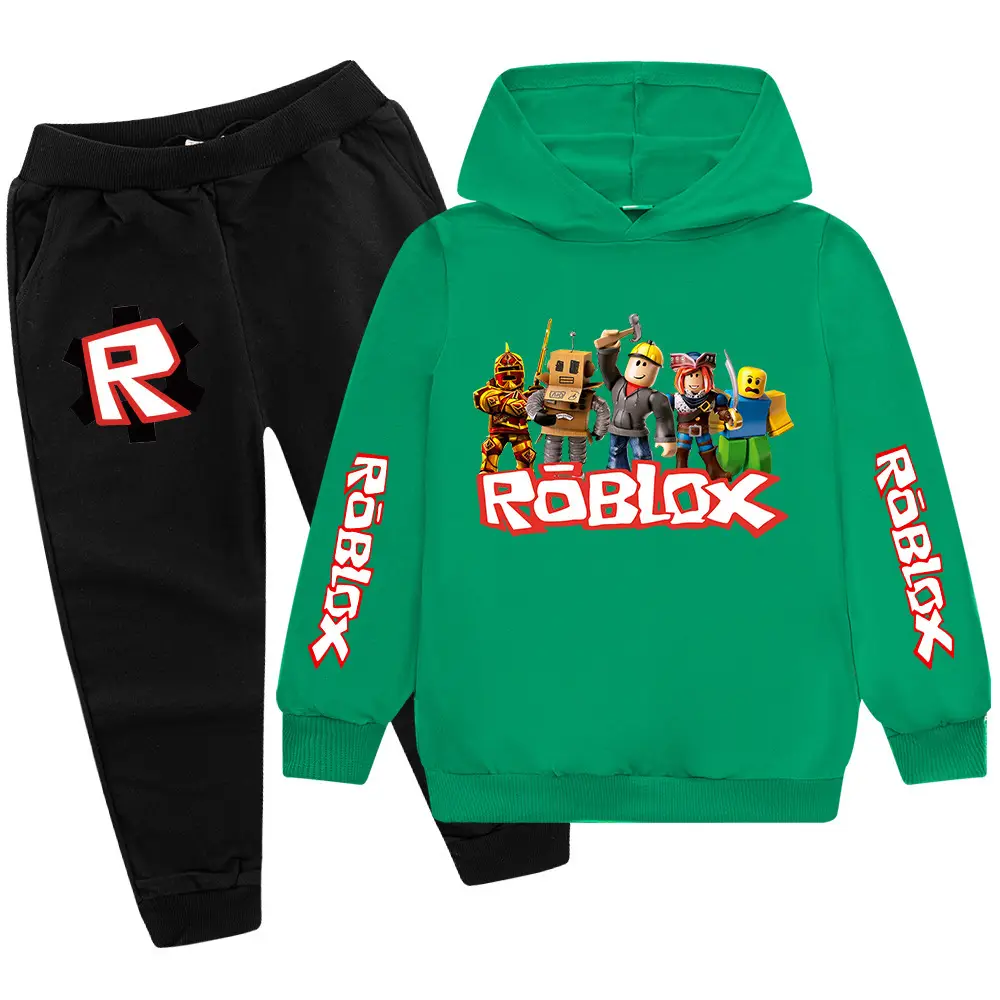 Kids Roblox Hoodie Sweatpants Set Red Black XL - Image 10
