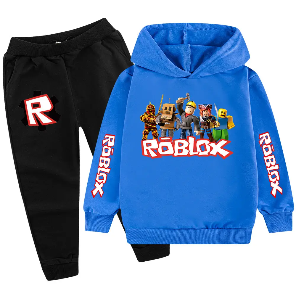Kids Roblox Hoodie Sweatpants Set Red Black XL - Image 2
