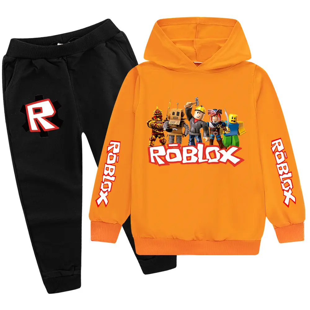Kids Roblox Hoodie Sweatpants Set Red Black XL - Image 9
