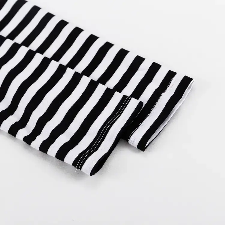 Women Striped Cold Shoulder Top Long Sleeve Off-Shoulder — feature 11