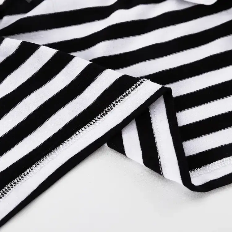 Women Striped Cold Shoulder Top Long Sleeve Off-Shoulder — feature 13
