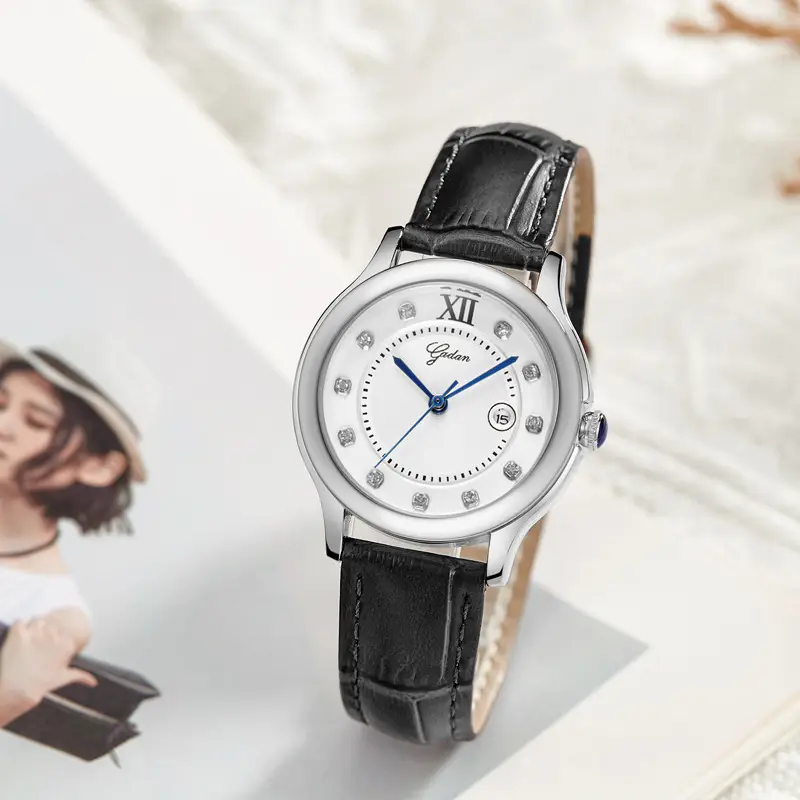 Diamond Encrusted Women's Quartz Watch Silver - Image 2