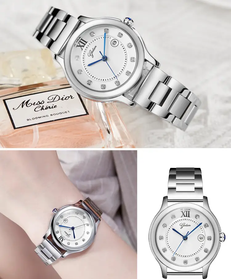 Diamond Encrusted Women's Quartz Watch Silver — feature 12