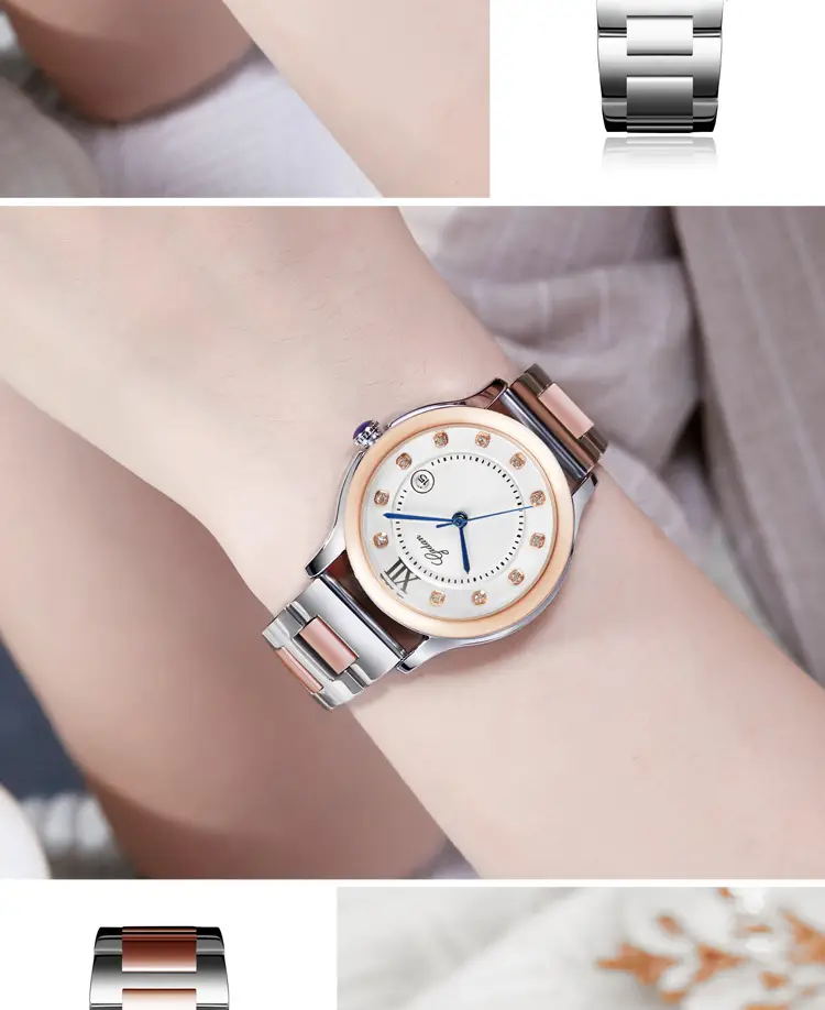 Diamond Encrusted Women's Quartz Watch Silver — feature 13