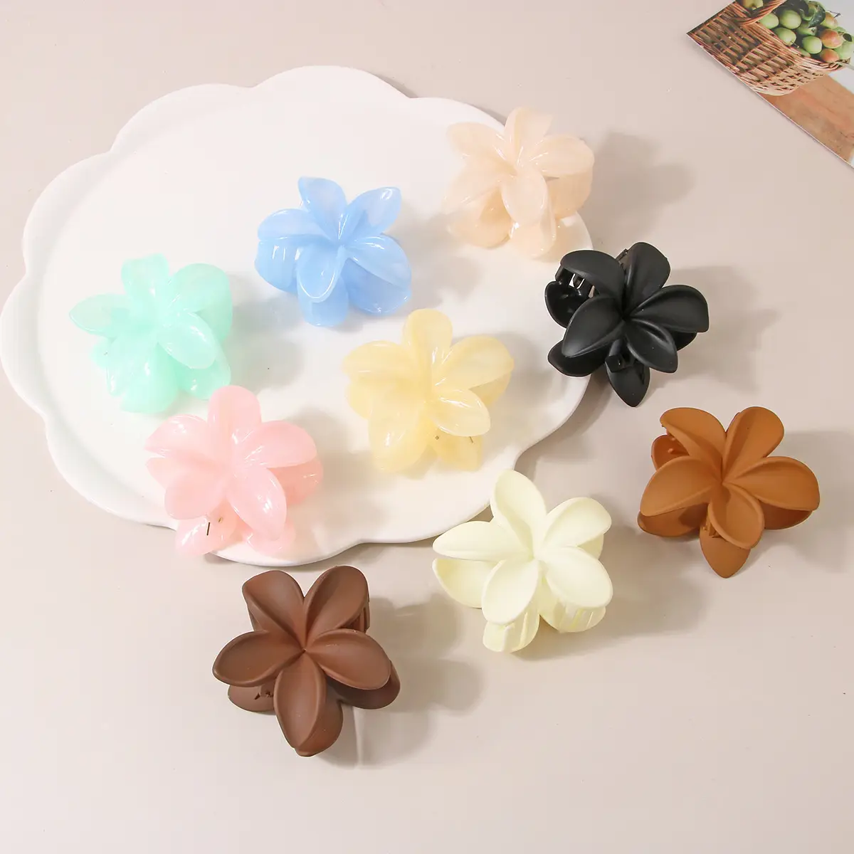 8cm Flower Hair Clips for Women Black Gold Brown — feature 13