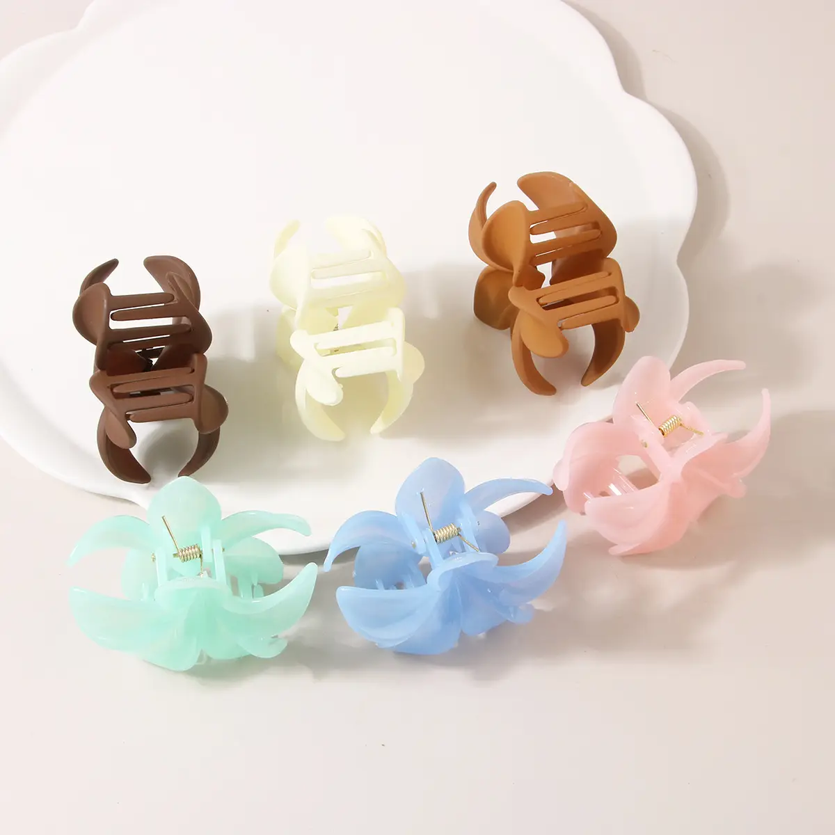 8cm Flower Hair Clips for Women Black Gold Brown — feature 15
