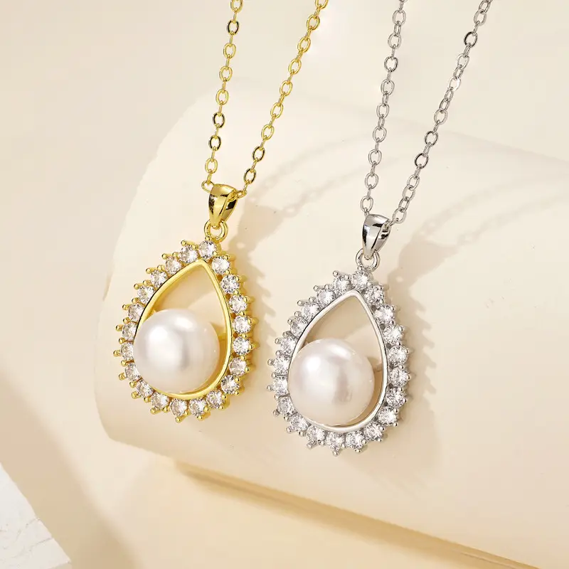 European & American Women's Pearl Pendant Set with Zircon - Image 2