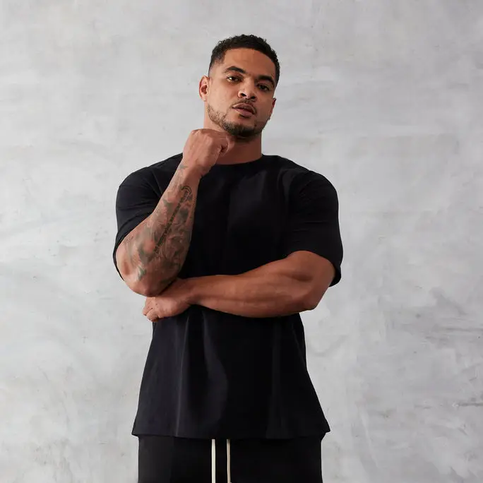 Men Cotton Round Neck T-Shirt White Casual Running Sport - Image 5