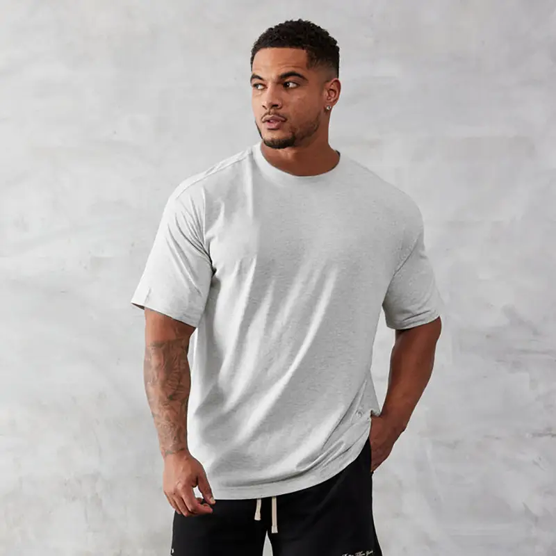 Men Cotton Round Neck T-Shirt White Casual Running Sport - Image 6