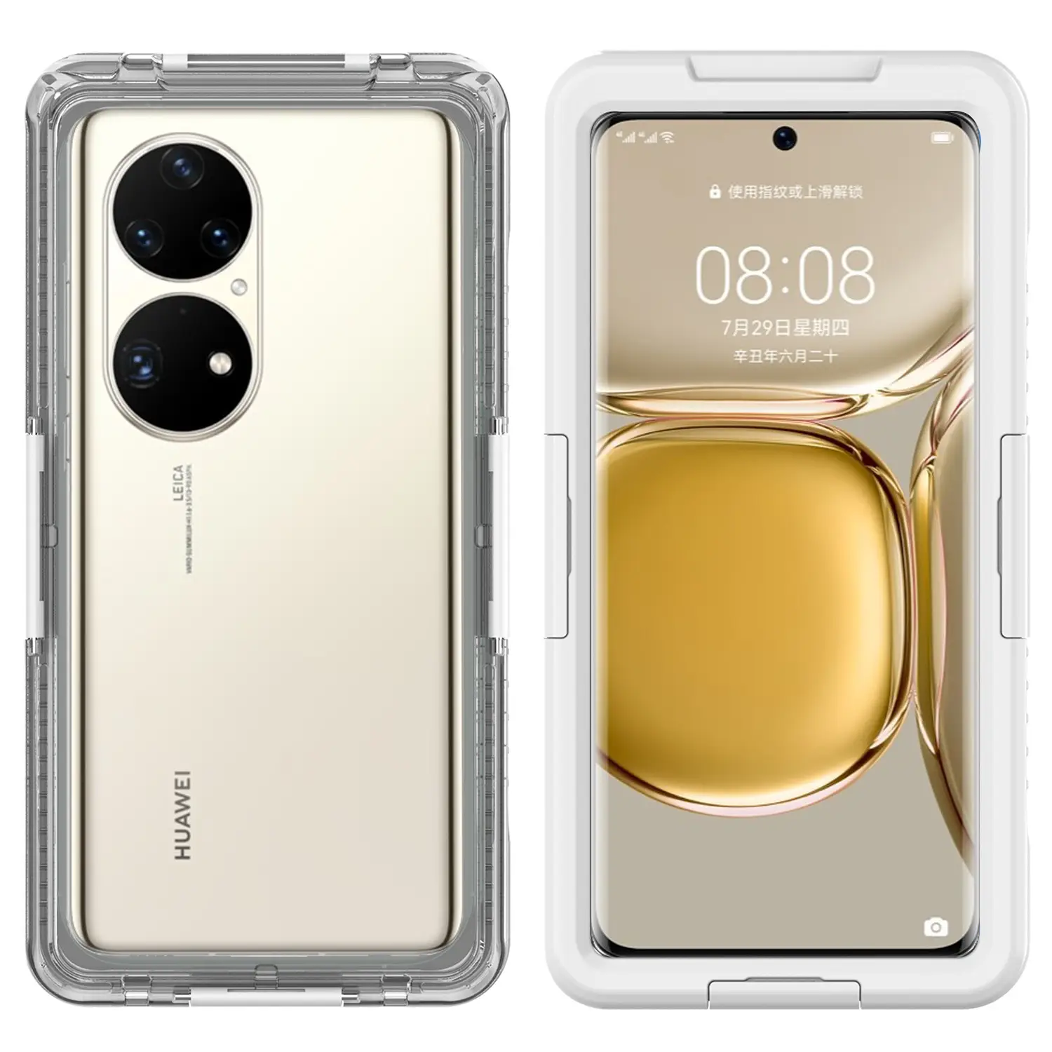 Huawei Mate60Pro New Waterproof Shell Gold - Image 2