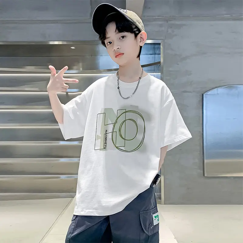 Boys Cotton Printed T-Shirt Black Mid Large - Image 3