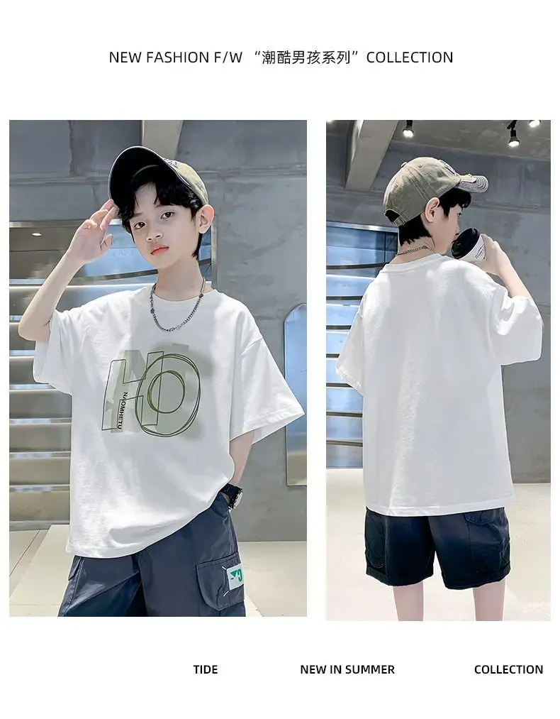 Boys Cotton Printed T-Shirt Black Mid Large — feature 6