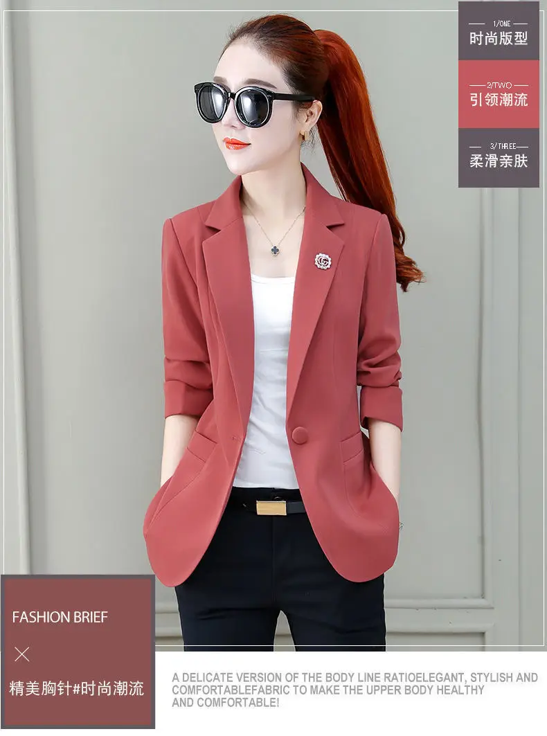 Women's 2025 Summer Thin Collar Suit Jacket Yellow Black — feature 1