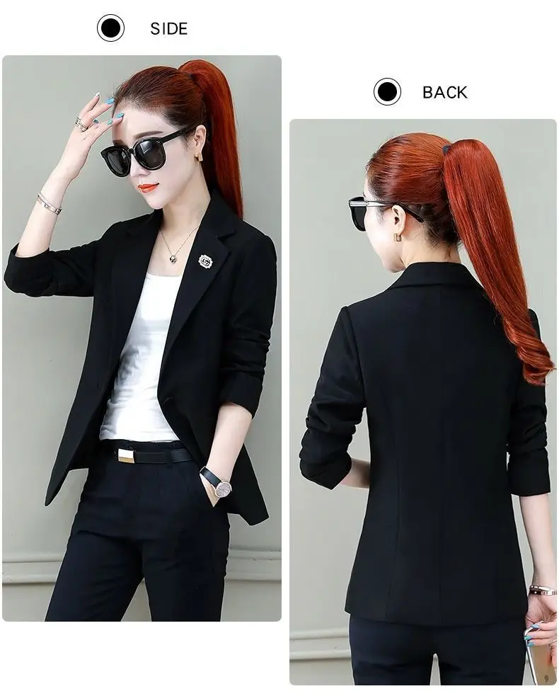 Women's 2025 Summer Thin Collar Suit Jacket Yellow Black — feature 13