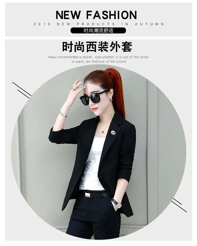 Women's 2025 Summer Thin Collar Suit Jacket Yellow Black — feature 3