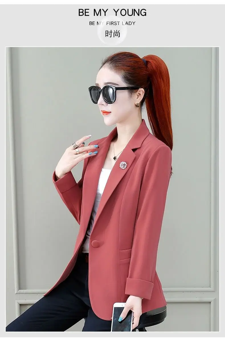 Women's 2025 Summer Thin Collar Suit Jacket Yellow Black — feature 8