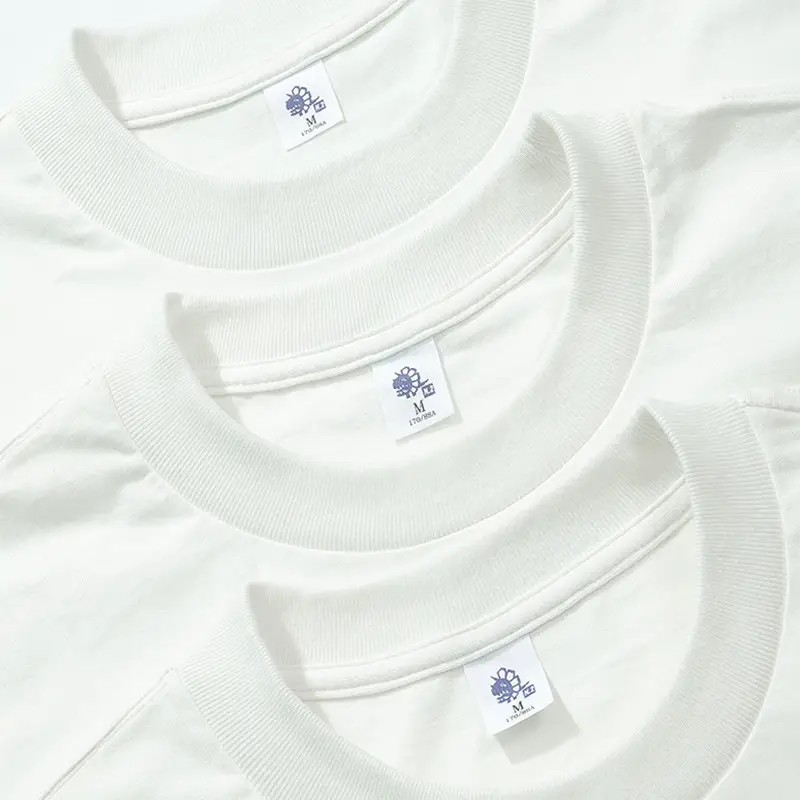 Men White Cotton T-Shirt Wide Neck Loose Fit - Image 7