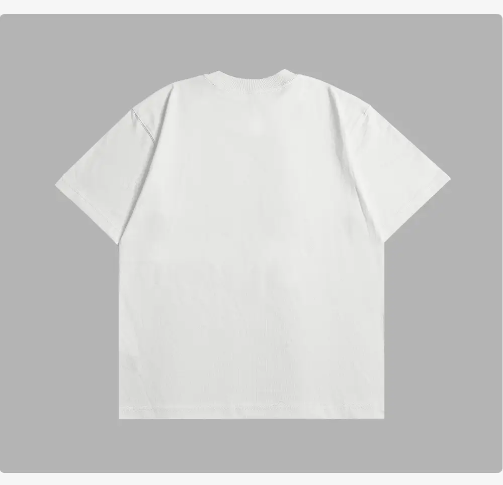 Men White Cotton T-Shirt Wide Neck Loose Fit — feature 13