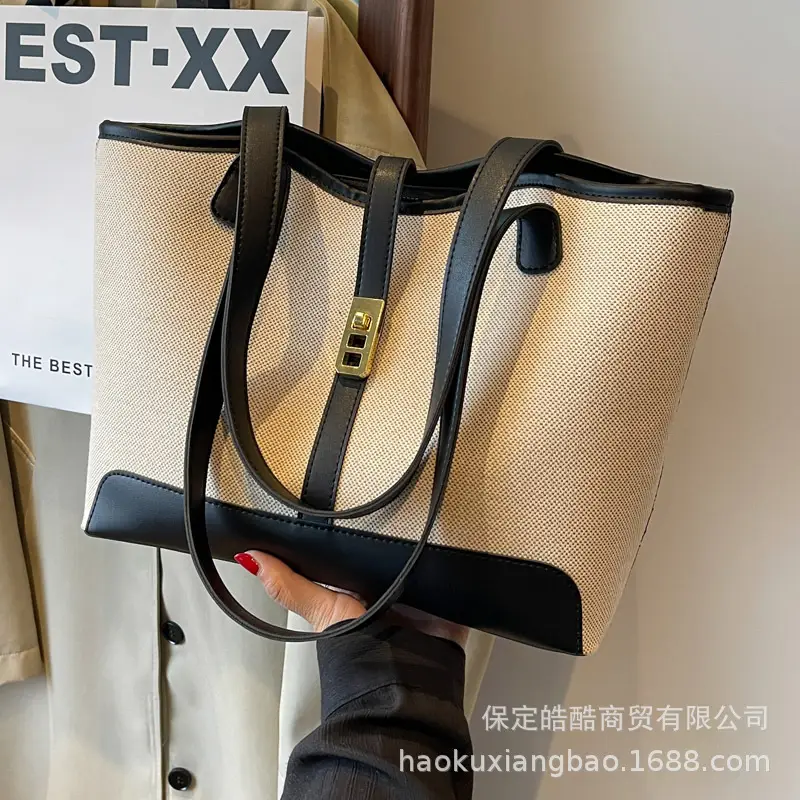 2023 Canvas Shoulder Bag Large Capacity Elegant Tote - Image 4