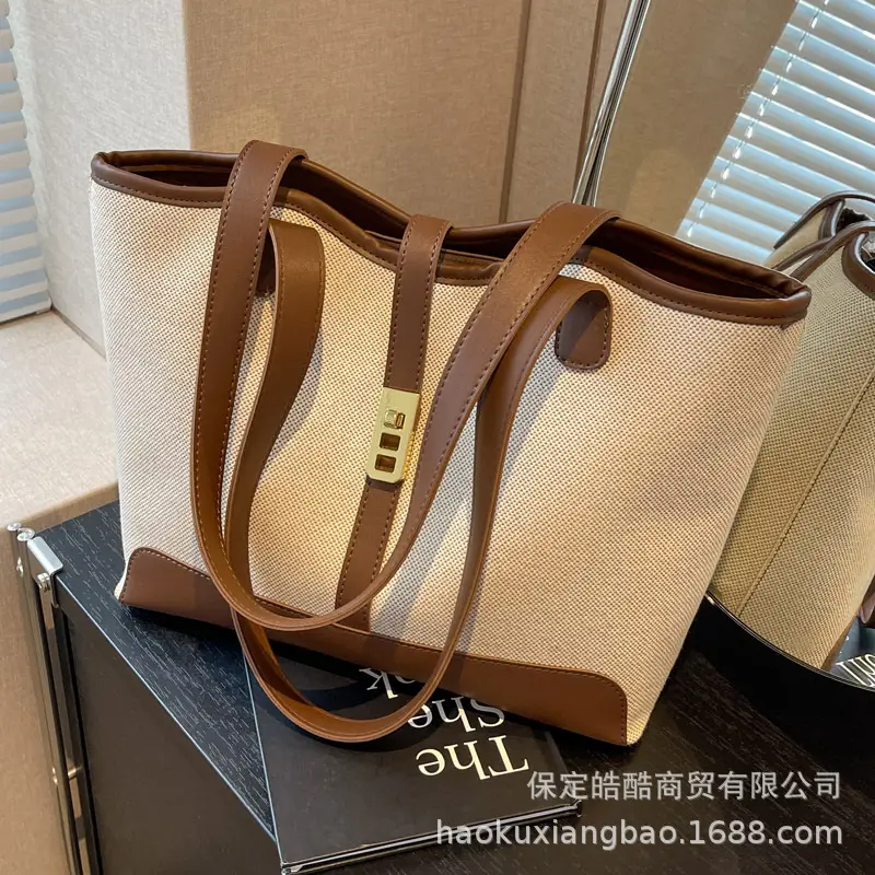 2023 Canvas Shoulder Bag Large Capacity Elegant Tote - Image 5