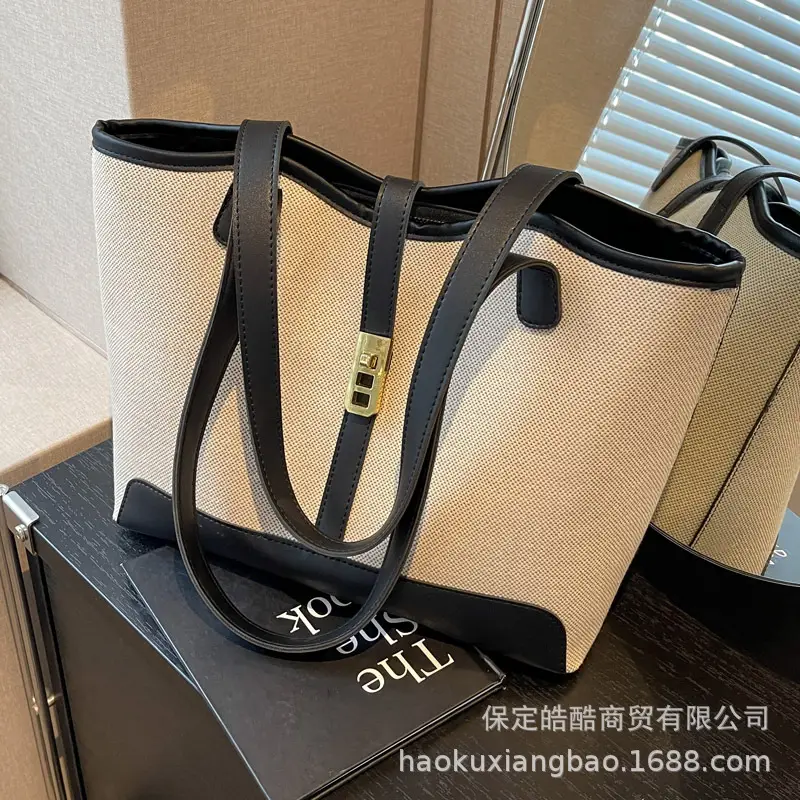 2023 Canvas Shoulder Bag Large Capacity Elegant Tote - Image 6