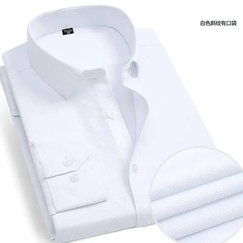 Men's Large Twill Shirt Solid Mint Business Wear — feature 26