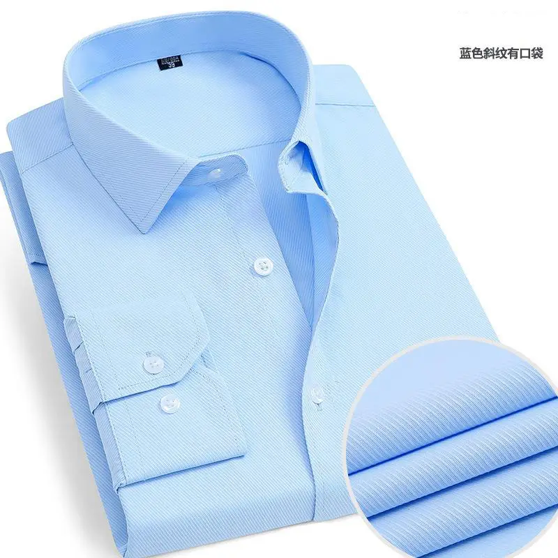 Men's Large Twill Shirt Solid Mint Business Wear — feature 27