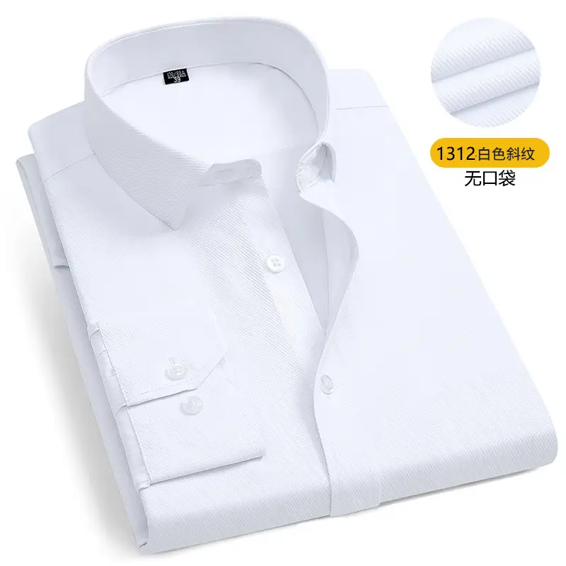 Men's Large Twill Shirt Solid Mint Business Wear - Image 2