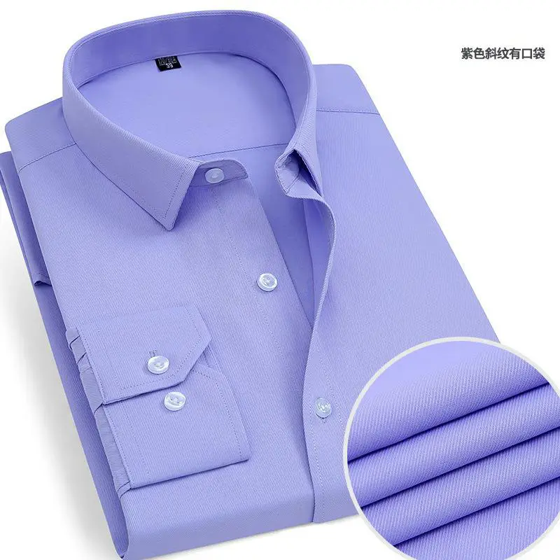 Men's Large Twill Shirt Solid Mint Business Wear - Image 4