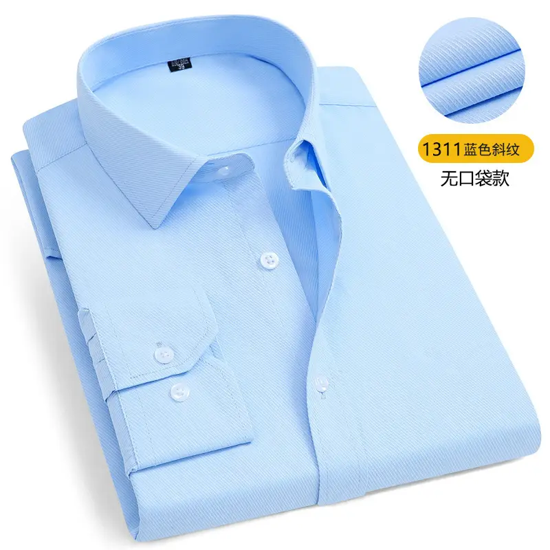 Men's Large Twill Shirt Solid Mint Business Wear - Image 6