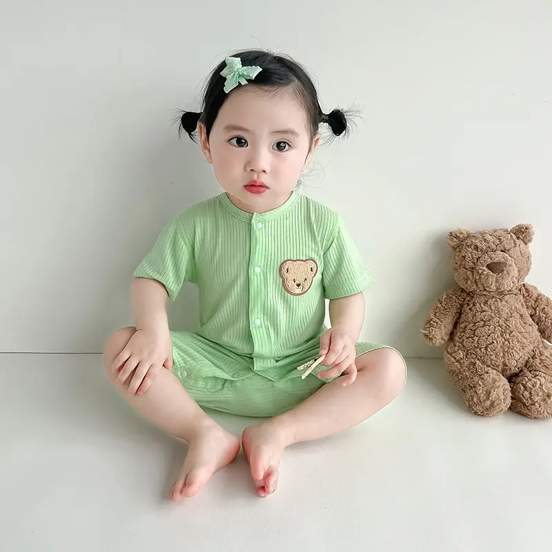 Baby Boneless Jumpsuit Yellow Short Sleeve Newborn - Image 3