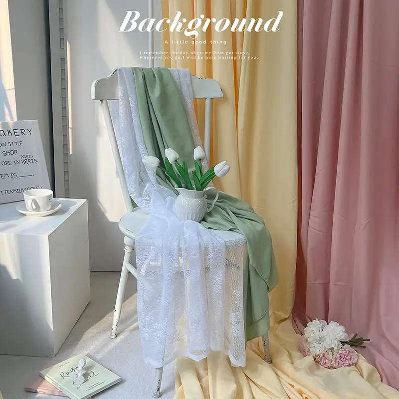 White Solid Photo Backdrop Curtain for Live Streaming & Photography - Image 32